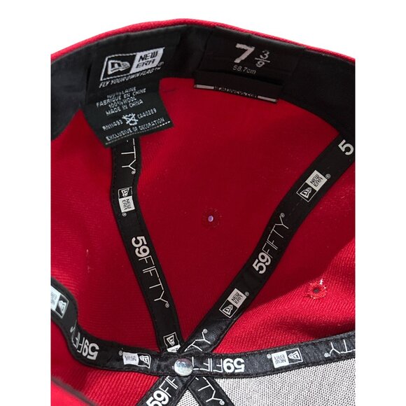 New Era 59Fifty Red Gonzaga Bulldogs Fitted Hat Size 7 3/8 GU & Zags Logos - Picture 6 of 6